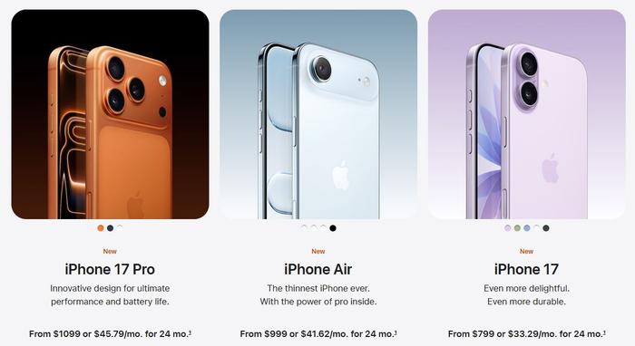 重磅!苹果发布iPhone 17搭载A19芯片,史上最薄款国行版起售价7999元!eSIM成焦点!还有这些新品
