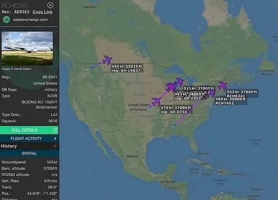 罕见部署！大批美军加油机出动