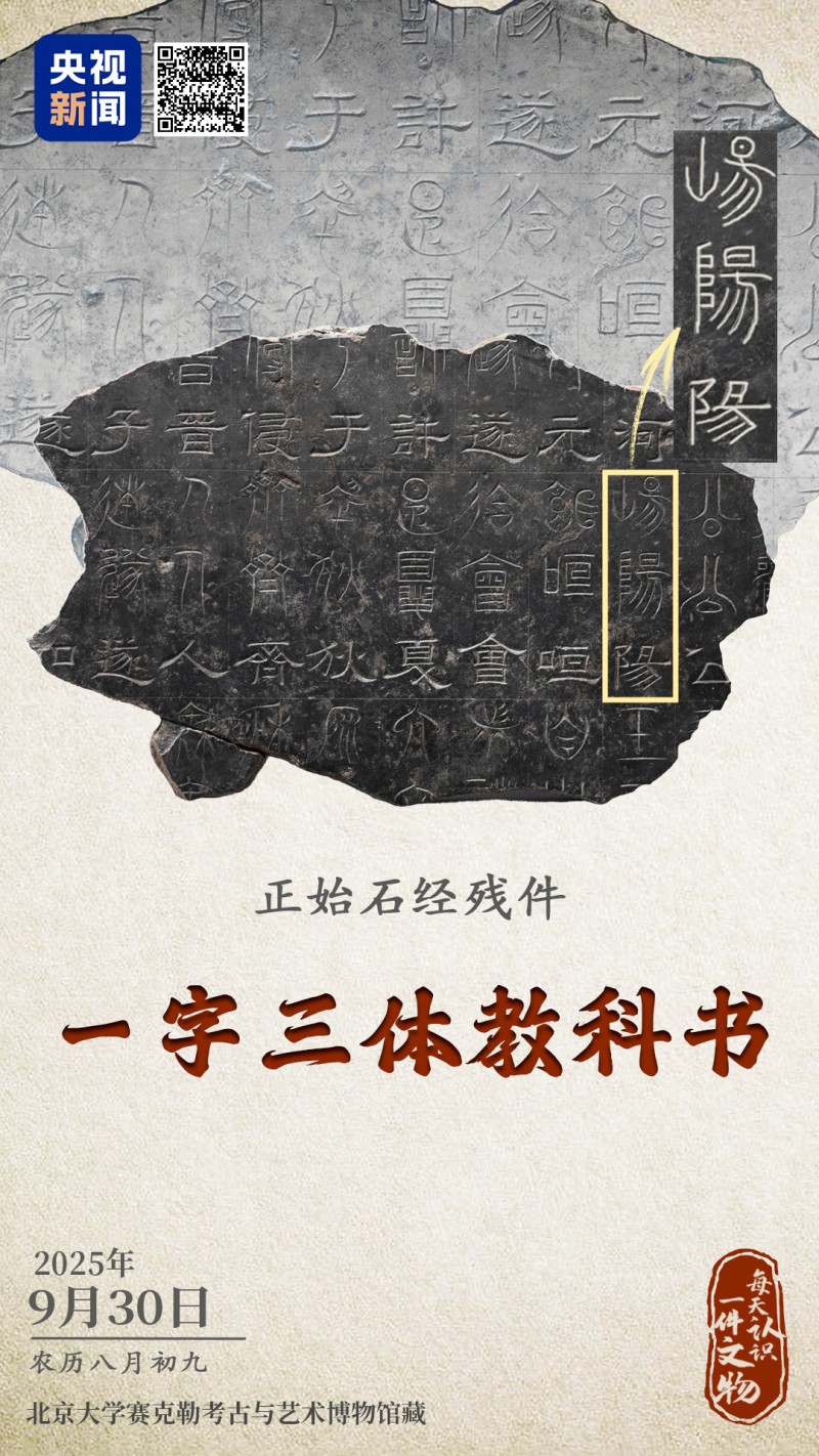 校馆弦歌・文博日历丨这块石碑“一字三体” 竟是古代“官方教科书”