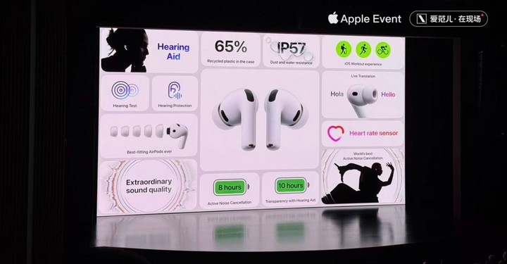 苹果发布新款 AirPods Pro 3，支持心率监测和锻炼追踪