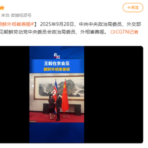 王毅在京会见朝鲜外相崔善姬