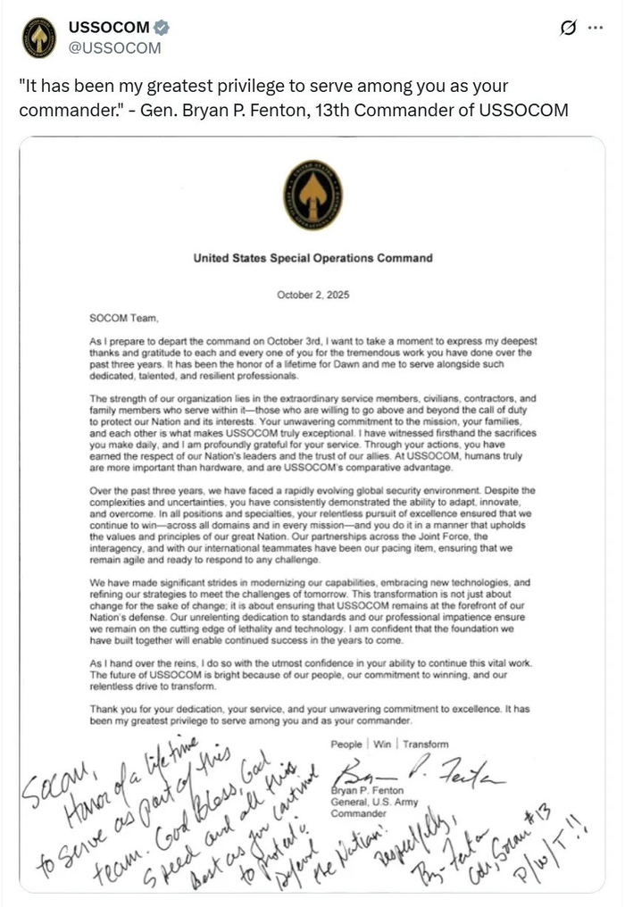 又一个！美军四星上将辞职