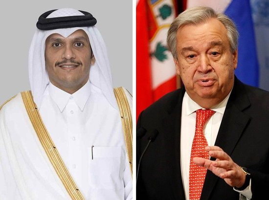 卡塔尔首相与联合国秘书长通电话 重点讨论加沙局势