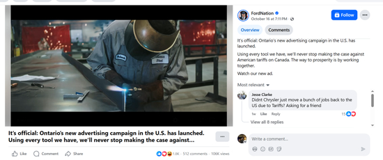 一则广告惹出祸?特朗普:美国终止与加拿大的所有贸易谈判