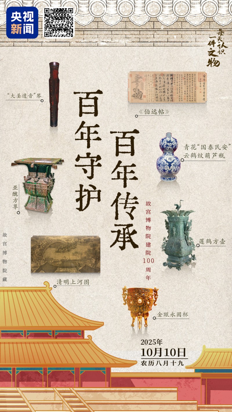 文化中国行・文博日历丨百年守护百年传承 故宫重磅文物中的文脉华光