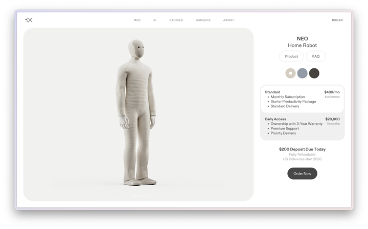 全球首个家务机器人开卖!月租3600,拿瓶水要1分钟,还得真人遥控