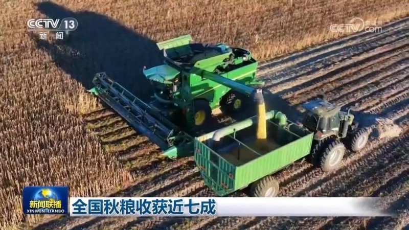 全国秋粮收获近七成