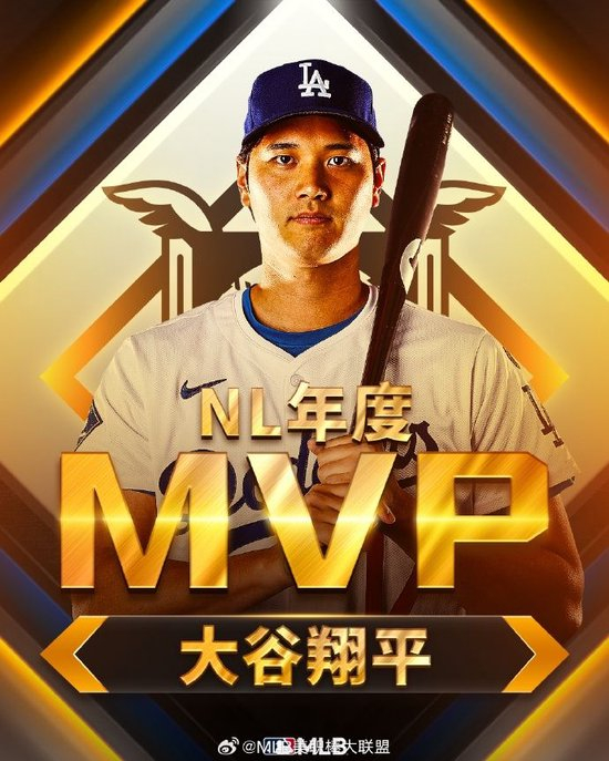 超强统治力！官方：大谷翔平连续三年获美职棒MVP，5年4度当选！