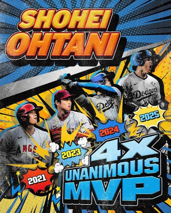 超强统治力！官方：大谷翔平连续三年获美职棒MVP，5年4度当选！