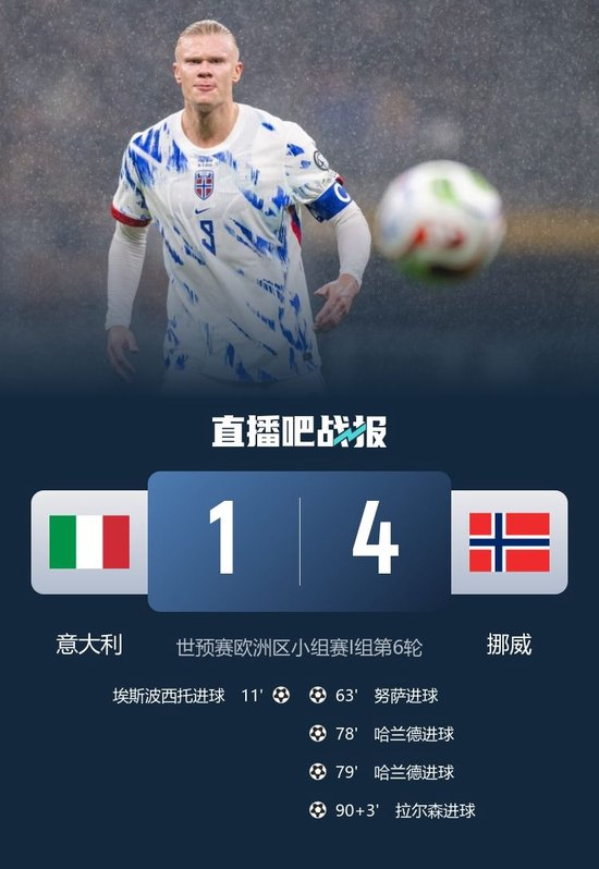 双杀！挪威4-1意大利直通世界杯 哈兰德2分钟2球埃斯波西托破门