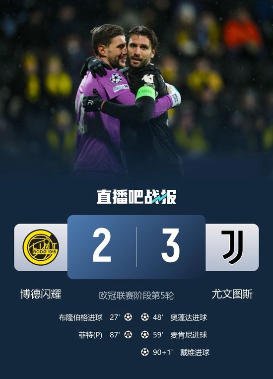 首胜！尤文3-2逆转博德闪耀 戴维绝杀奥蓬达麦肯尼破门米雷蒂助攻