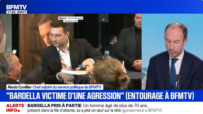 法媒：遭泼洒面粉袭击后，法国极右翼政党主席又遭鸡蛋袭击