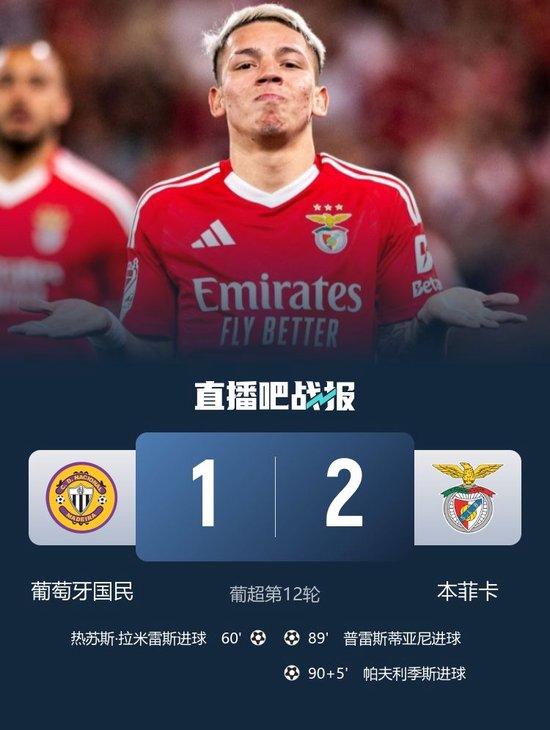 逆转！本菲卡2-1葡萄牙国民先赛距榜首3分 帕夫利季斯绝杀破门
