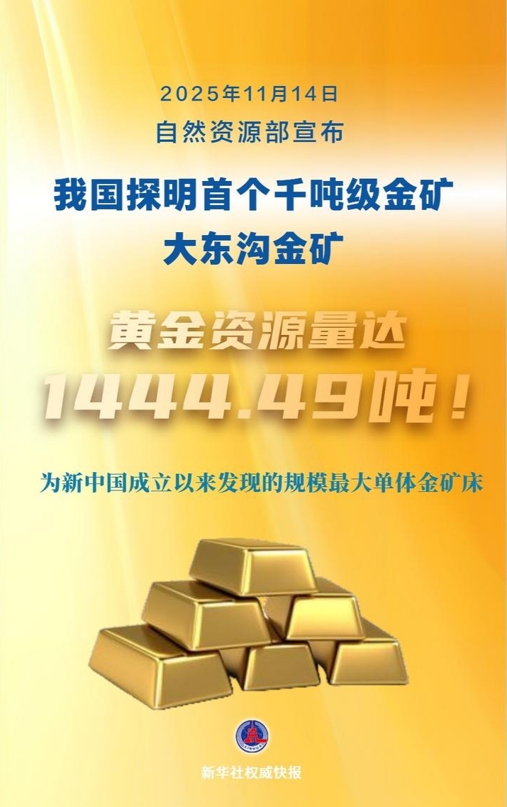 新华社权威快报丨1444.49吨！我国探明首个千吨级金矿
