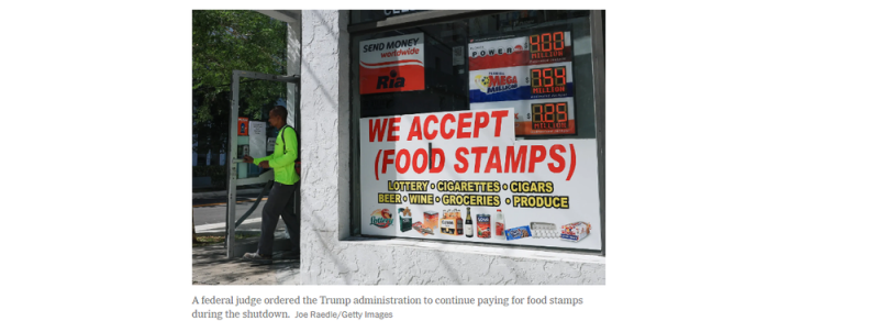 全球媒体聚焦美媒：政府关门超一个月 食品救济不确定性增加