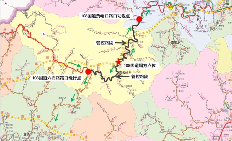 G108国道房山段山体塌方完成清理,力争尽快恢复通行