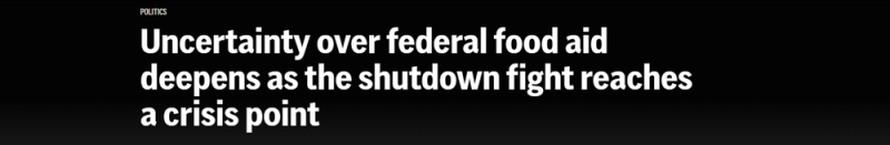 全球媒体聚焦美媒：政府关门超一个月 食品救济不确定性增加