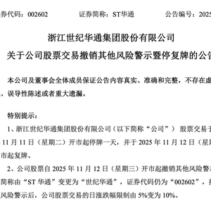 申请3天就获批！A股1300亿市值公司“摘帽”