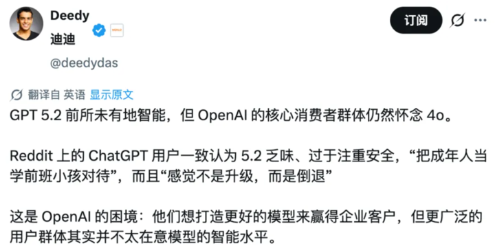 GPT-5.2 翻车内幕曝光：技术团队没走「歪路」，但用户成了大冤种