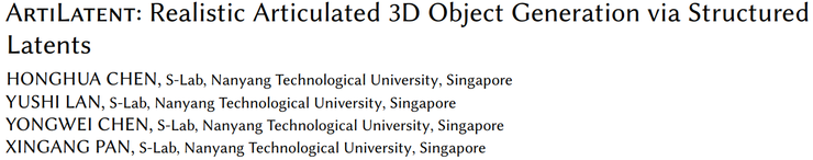 NTU S-Lab 团队探索可动 3D 新方向：结构、关节、纹理一次到位