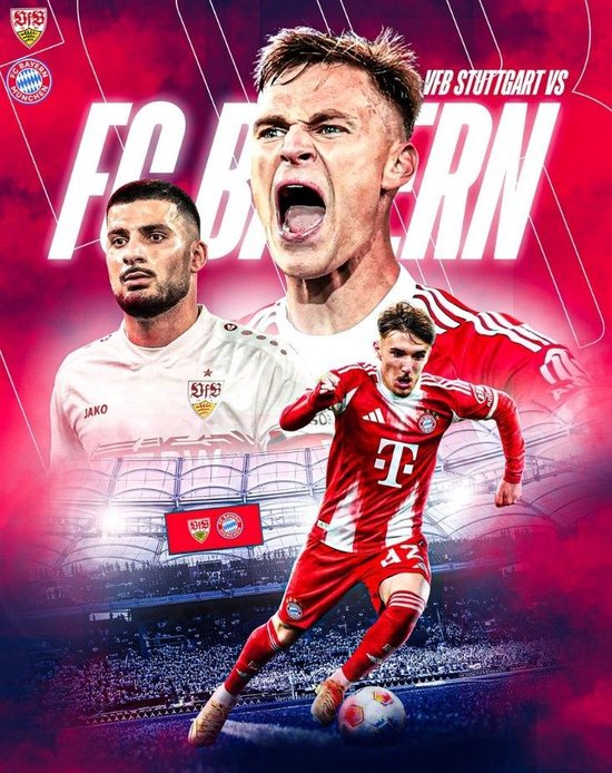 拜仁官推晒本轮德甲对阵斯图加特海报，基米希、卡尔出镜