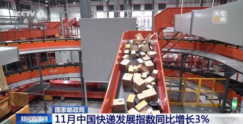 11月中国快递发展指数同比增长3%