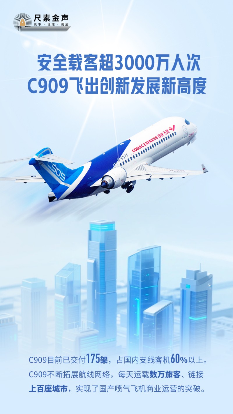 尺素金声｜安全载客超3000万人次，C909飞出创新发展新高度