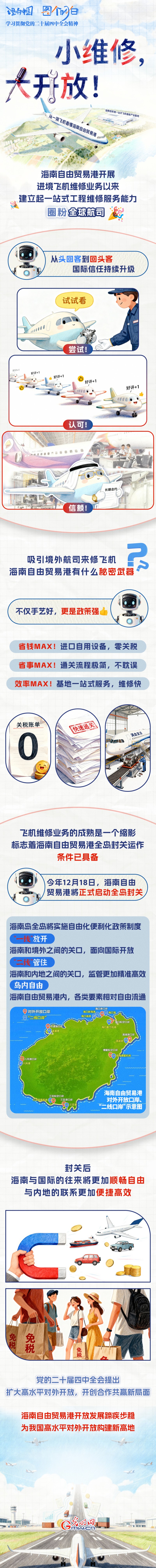 理响中国・图个明白丨小维修，大开放！从一架飞机看懂海南自由贸易港