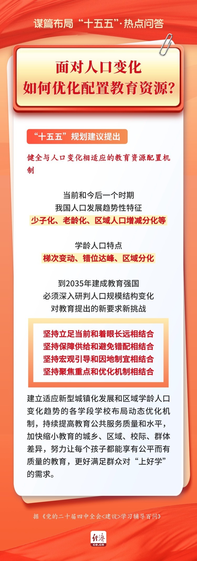 谋篇布局“十五五”・热点问答|面对人口变化，如何优化配置教育资源？
